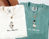 Mr And Mrs Silly Goose Shirt, Newlywed Matching Couple Tee, Bride And Groom Funny Honeymoon Shirt, Wedding Gift Anniversary