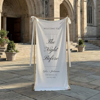 Personalized Cotton Linen Tapestry for Rehearsal Dinner, Custom The Night Before Wedding Welcome Sign, Couple Names Date & Location Banner