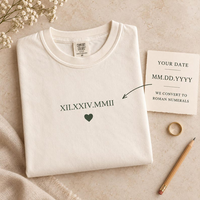 Custom Roman Numeral Date Shirt – Minimalist Anniversary Couple Tee
