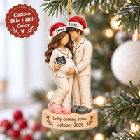 Personalized Pregnancy Christmas Ornament, See You In 2026 Baby Bump Keepsake, Expecting Parents Gift, Baby Announcement, Pregnancy Ornament