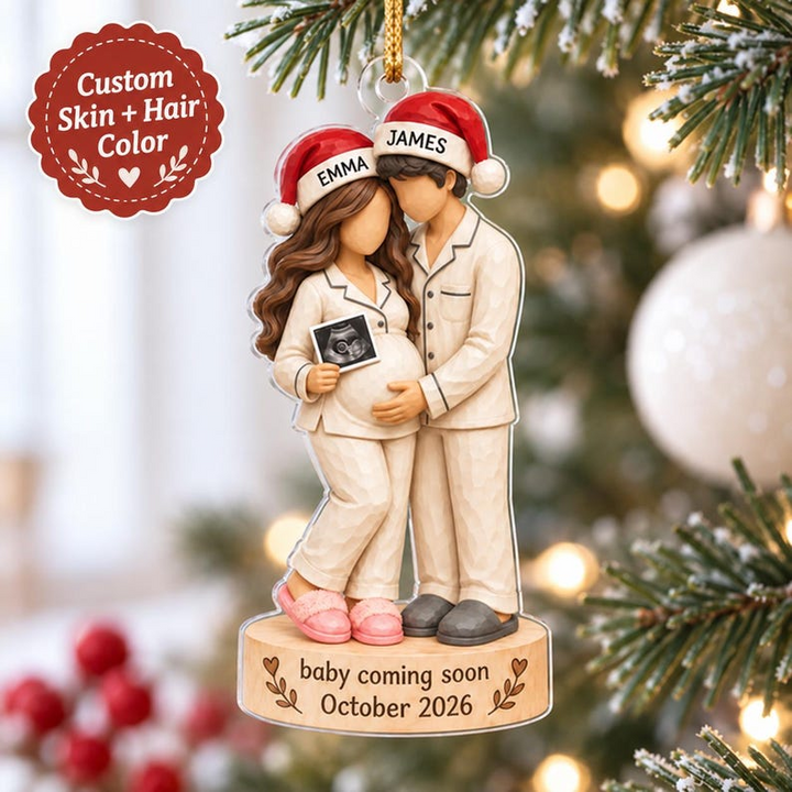 Personalized Pregnancy Christmas Ornament, See You In 2026 Baby Bump Keepsake, Expecting Parents Gift, Baby Announcement, Pregnancy Ornament
