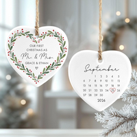 Our First Christmas Married Ornament, Personalized Mr and Mrs Ornament 2026, Newlywed Christmas Gift, Custom Wedding Keepsake Decoration