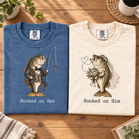 Hooked on Her & Him Fish Couple Shirts – Wedding & Anniversary Gift