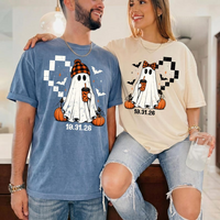 Custom Halloween Ghost Couples Shirt Personalized Spooky Wedding Date Matching Tees matt