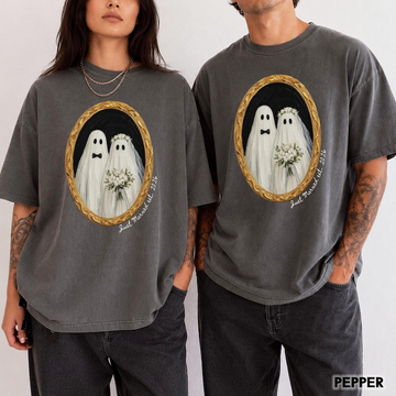 Ghost Couple Matching Shirt, Custom Bride Groom Ghosts Tshirt Just Married Honeymoon Shirt Newlyweds Tee Gothic Wedding Gift