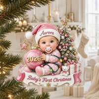 Custom Baby’s First Christmas Ornament 2026, Custom Baby Name Acrylic Ornament, First Christmas Keepsake, Newborn Baby Gift