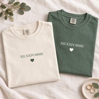Custom Roman Numeral Date Shirt – Minimalist Anniversary Couple Tee