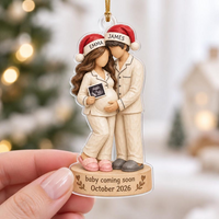 Personalized Pregnancy Christmas Ornament, See You In 2026 Baby Bump Keepsake, Expecting Parents Gift, Baby Announcement, Pregnancy Ornament