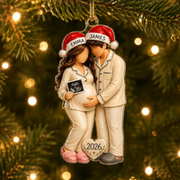 Personalized Pregnancy Christmas Ornament, Expecting Parents Gift, Baby Announcement, Baby Bump Keepsake, See You In 2026, Pregnant Ornament