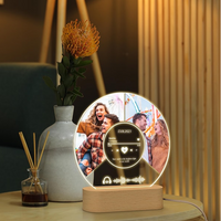 Song Plaque, Photo Night Light, Custom Music Plaque with Photos, Music Lover Gift Couple Gifts Anniversary Gift for Couple Housewarming Gift