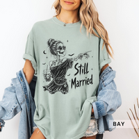 Still Married Against All Odds Shirts, Funny Matching Halloween Couple tshirt, Skeleton Husband Wife Tees, Anniversary Couple Gift Katherine