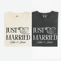 Custom Just Married Shirt ,Matching Couples Shirt Honeymoon Tees Mr and Mrs Gift for Newlyweds
