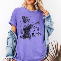 Still Married Against All Odds Shirts, Funny Matching Halloween Couple tshirt, Skeleton Husband Wife Tees, Anniversary Couple Gift Katherine