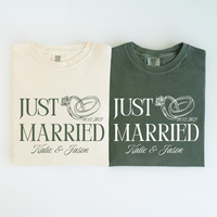 Custom Just Married Shirt ,Matching Couples Shirt Honeymoon Tees Mr and Mrs Gift for Newlyweds