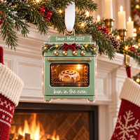 Personalized Bun in the Oven Ornament, Pregnancy Announcement Christmas Gift, Expecting Parents Baby Reveal, Custom Due Date Mom to Be Gifts