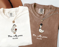 Mr And Mrs Silly Goose Shirt, Newlywed Matching Couple Tee, Bride And Groom Funny Honeymoon Shirt, Wedding Gift Anniversary