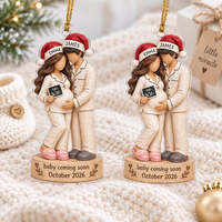 Personalized Pregnancy Christmas Ornament, See You In 2026 Baby Bump Keepsake, Expecting Parents Gift, Baby Announcement, Pregnancy Ornament