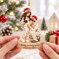 Personalized Pregnancy Family Ornament, Expecting Family Christmas Keepsake, New Mom Dad Xmas 2026 Gifts, Pregnancy Annoucement Gift