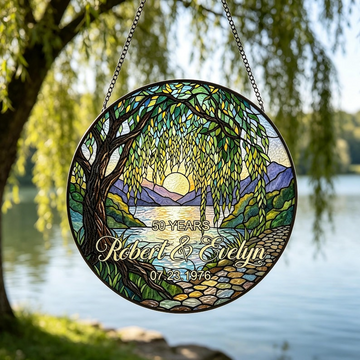 Personalized Willow Tree 50th Anniversary Suncatcher – Names & Date