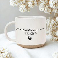 Personalized Engraved Mom Dad Pottery Mug, New Parents Mug, Pregnancy Announcement Mug Gift for New Dad,First Time Mom Gift,Baby Shower Gift
