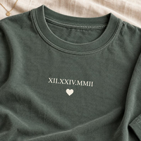 Custom Roman Numeral Date Shirt – Minimalist Anniversary Couple Tee