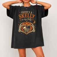 There's A Skelly In My Belly Shirt, Halloween Maternity Shirt, Pregnant Halloween Tee, Pumpkin Baby Skeleton, Mom To Be Gift, Fall Pregnancy