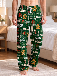 Personalized Christmas Name Pajama Pants – Matching Family Holiday Gift