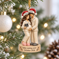 Personalized Pregnancy Christmas Ornament, See You In 2026 Baby Bump Keepsake, Expecting Parents Gift, Baby Announcement, Pregnancy Ornament