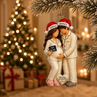 Personalized Pregnancy Christmas Ornament, Expecting Parents Gift, Baby Announcement, Baby Bump Keepsake, See You In 2026, Pregnant Ornament