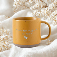 Personalized Engraved Mom Dad Pottery Mug, New Parents Mug, Pregnancy Announcement Mug Gift for New Dad,First Time Mom Gift,Baby Shower Gift