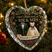 First Christmas as Mr and Mrs Ornament, Personalized Newlywed Ornament, Custom Names Wedding Keepsake 2026