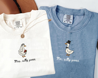 Mr And Mrs Silly Goose Shirt, Newlywed Matching Couple Tee, Bride And Groom Funny Honeymoon Shirt, Wedding Gift Anniversary