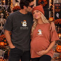 Halloween Pregnancy Shirt, Funny Pregnancy Announcement Tshirt, Couple Pregnancy Reveal Tee, Baby Reveal Gift For Expecting Mom and Dad