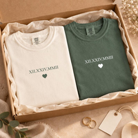 Custom Roman Numeral Date Shirt – Minimalist Anniversary Couple Tee
