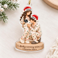 Personalized Pregnancy Family Ornament, Expecting Family Christmas Keepsake, New Mom Dad Xmas 2026 Gifts, Pregnancy Annoucement Gift