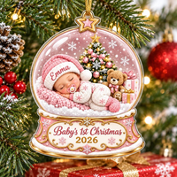 Personalized First Christmas 2026 Acrylic Ornament, Custom Baby Name Keepsake, Newborn Christmas Gift, New Baby Gift