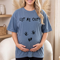 Let Me Out Halloween Maternity Shirt, Funny Pregnancy Announcement Tee, Expecting Mom Halloween Gift, Baby Shower Gift
