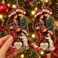 Personalized Xmas Ornament for Expecting Parents, Pregnancy Announcement Keepsake, Baby Arriving Ornament 2026, New Dad Gift, Mom to be Gift