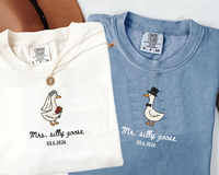 Mr And Mrs Silly Goose Shirt, Newlywed Matching Couple Tee, Bride And Groom Funny Honeymoon Shirt, Wedding Gift Anniversary