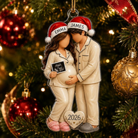 Personalized Pregnancy Christmas Ornament, Expecting Parents Gift, Baby Announcement, Baby Bump Keepsake, See You In 2026, Pregnant Ornament