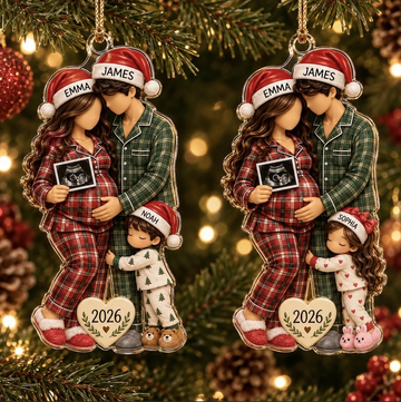Personalized Xmas Ornament for Expecting Parents, Pregnancy Announcement Keepsake, Baby Arriving Ornament 2026, New Dad Gift, Mom to be Gift