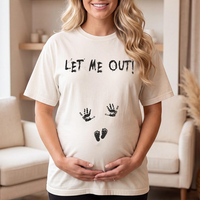 Let Me Out Halloween Maternity Shirt, Funny Pregnancy Announcement Tee, Expecting Mom Halloween Gift, Baby Shower Gift
