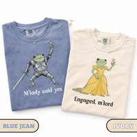 Funny Frog Engagement Shirt, Matching Couples Tee, Renaissance Medieval Humor, Engagement Announcement Gift