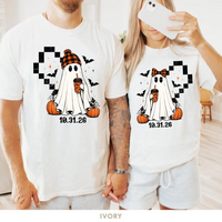 Custom Halloween Ghost Couples Shirt Personalized Spooky Wedding Date Matching Tees matt