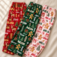 Personalized Christmas Name Pajama Pants – Matching Family Holiday Gift