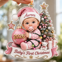 Custom Baby’s First Christmas Ornament 2026, Custom Baby Name Acrylic Ornament, First Christmas Keepsake, Newborn Baby Gift