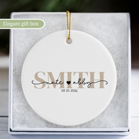 Personalized Ornament for First Christmas Married, Custom Couple Names & Wedding Date Ornament, Newlywed Christmas Keepsake, Wedding Gift