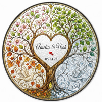 Personalized Four Seasons Tree of Life Suncatcher – Anniversary Gift