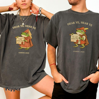 Pregnancy Reveal Couple Shirts, Funny Medieval Frog Tshirt, Matching Expecting Parents Shirts, Baby Announcement Set, Hear Ye Hear Ye Tees