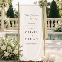 Personalized Linen Engagement Welcome Sign, Future Mr & Mrs Engagement Party Decor,  Custom Couple Names Date & Venue Banner